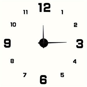 Modern 3D LED Wall Clock Large, Silent with Night Light, Battery-Powered